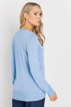 LTS Tall Light Blue Button Down Knit Cardigan -Evans Boutique 636353a1 e622 4e 355199 C