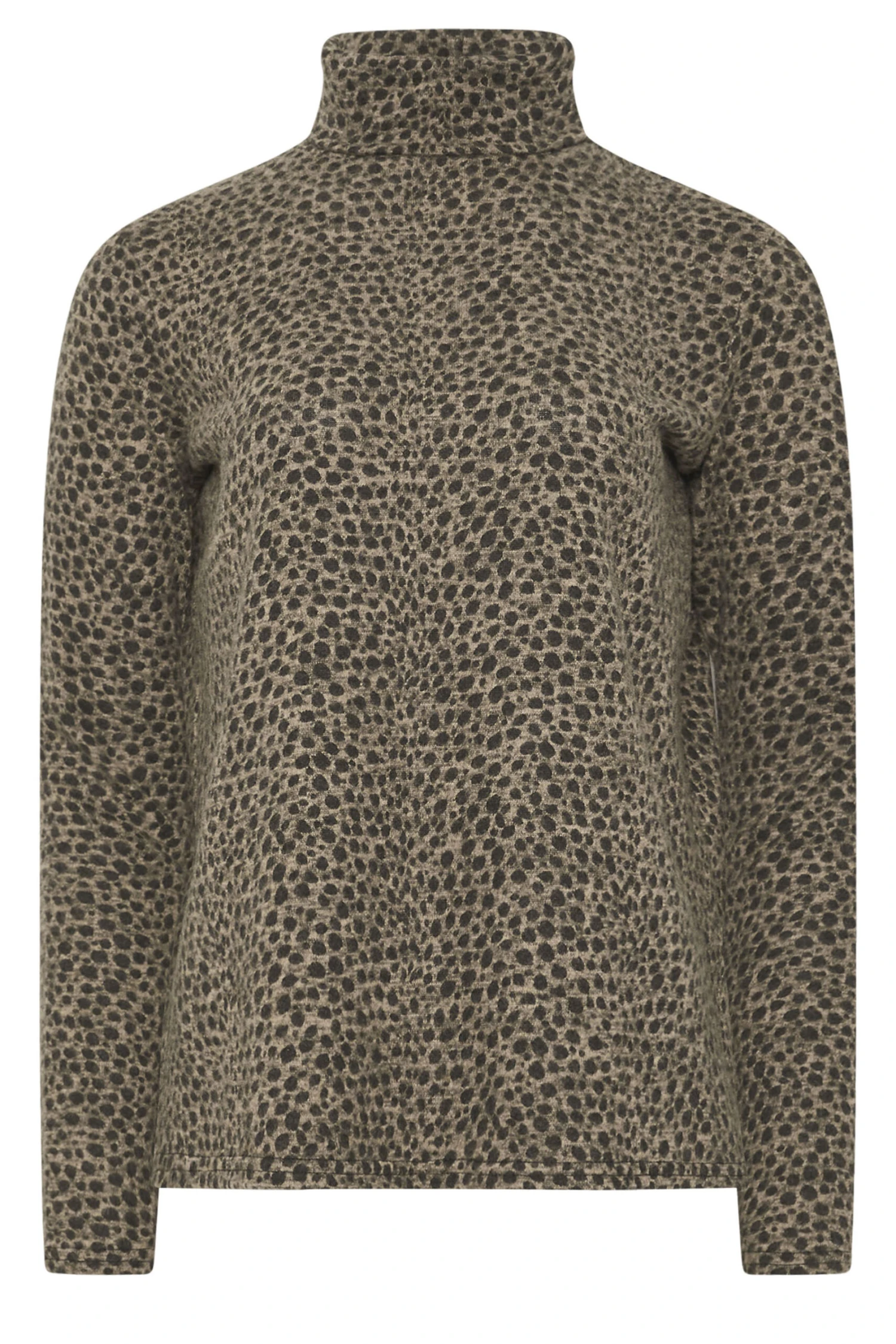 LTS Tall Brown Animal Print Soft Touch Roll Neck Jumper 7 LTS Tall Brown Animal Print Soft Touch Roll Neck Jumper – Image 5