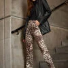 STAR Beige Brown Denim Leopard Straight Leg Jeans 1 STAR Beige Brown Denim Leopard Straight Leg Jeans -Evans Boutique 63743324 934d 4c 110702 L3 110640 L3