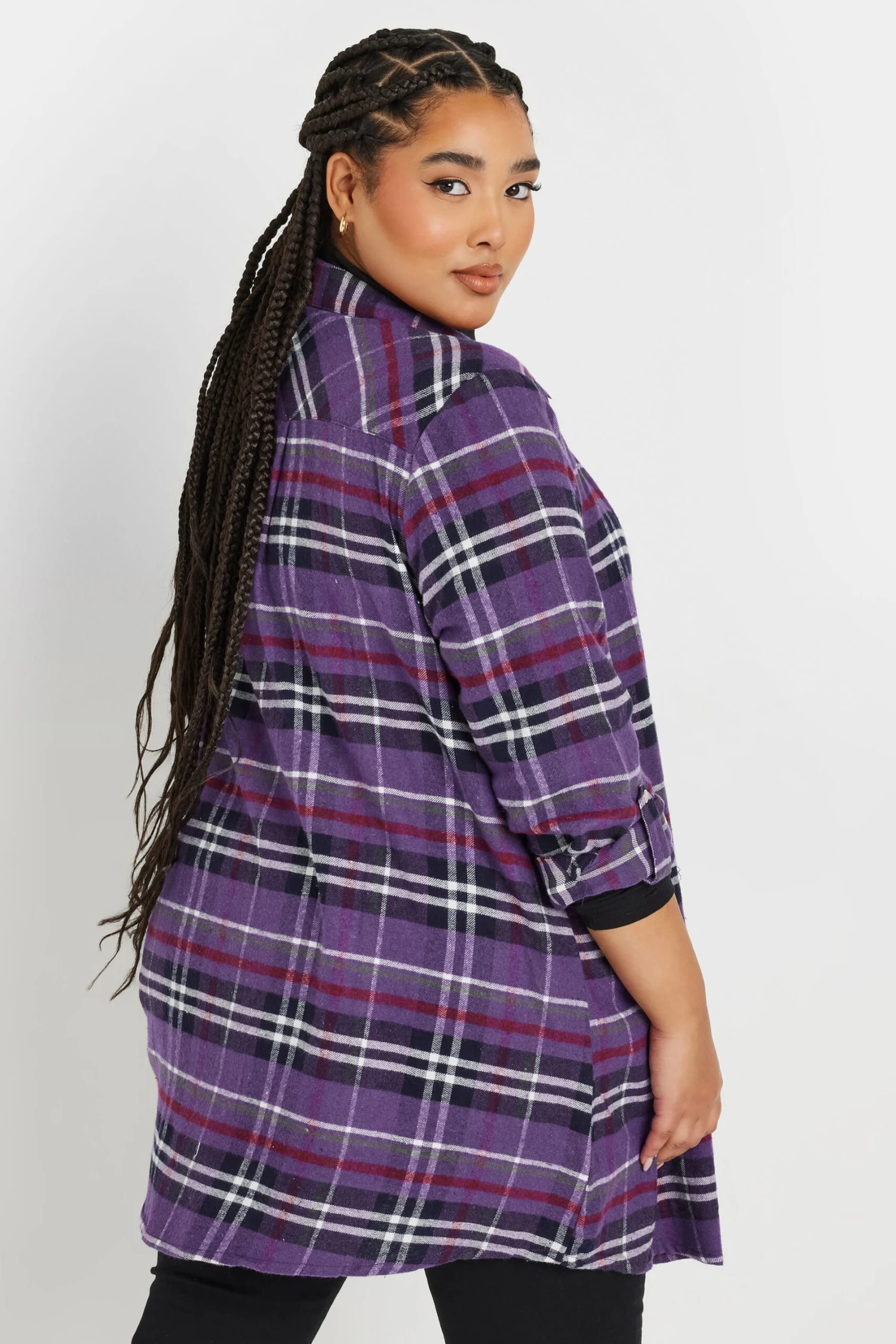 YOURS - Chemisier Boyfriend Violet à Carreaux 5 YOURS - Chemisier Boyfriend Violet à Carreaux – Image 3