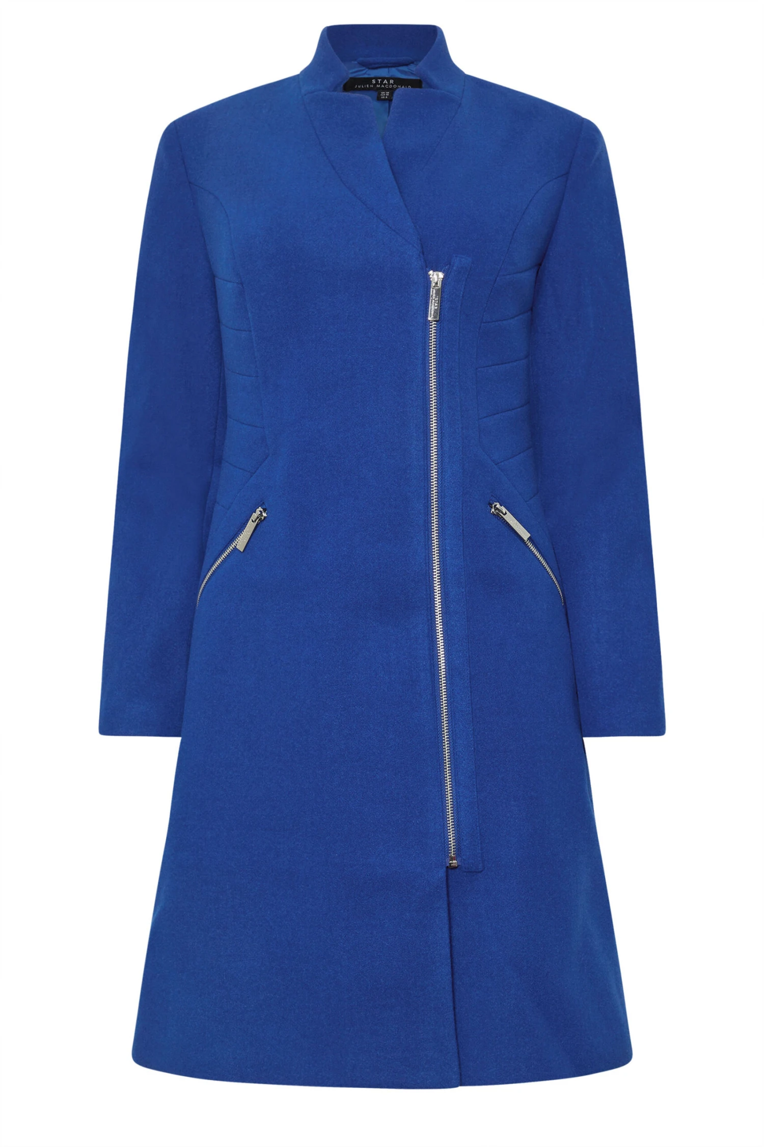 STAR Cobalt Blue Zip Detail Tailored Coat 8 STAR Cobalt Blue Zip Detail Tailored Coat – Image 6