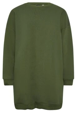 YOURS - Robe-Sweatshirt Verte Kaki Marine En Jersey -Evans Boutique 64a9bda6 a681 42 126508 X