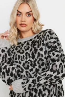 YOURS - Pull Manches Longues Gris Léopard En Maille 14 YOURS - Pull Manches Longues Gris Léopard En Maille -Evans Boutique 64be8e49 0519 41 280394 E