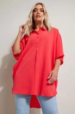 YOURS - Chemisier Rouge Oversize Léger