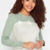 M&Co Grey & Green Contrast Sleeve Star Print Jumper 2 M&Co Grey & Green Contrast Sleeve Star Print Jumper -Evans Boutique 6514b9f3 9c41 45 500467 A