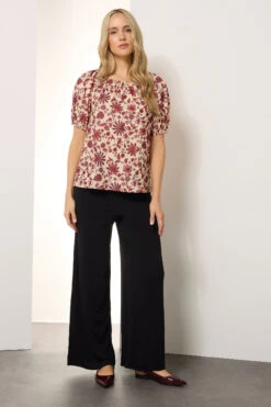 LTS Tall Coral Red Floral Print Tie Front Top 10 LTS Tall Coral Red Floral Print Tie Front Top -Evans Boutique 651bcae0 c87b 47 356591 B