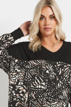 YOURS - Top Noir & Crème Manches Longues 11 YOURS - Top Noir & Crème Manches Longues -Evans Boutique 6553f7e1 a38e 46 303724 D