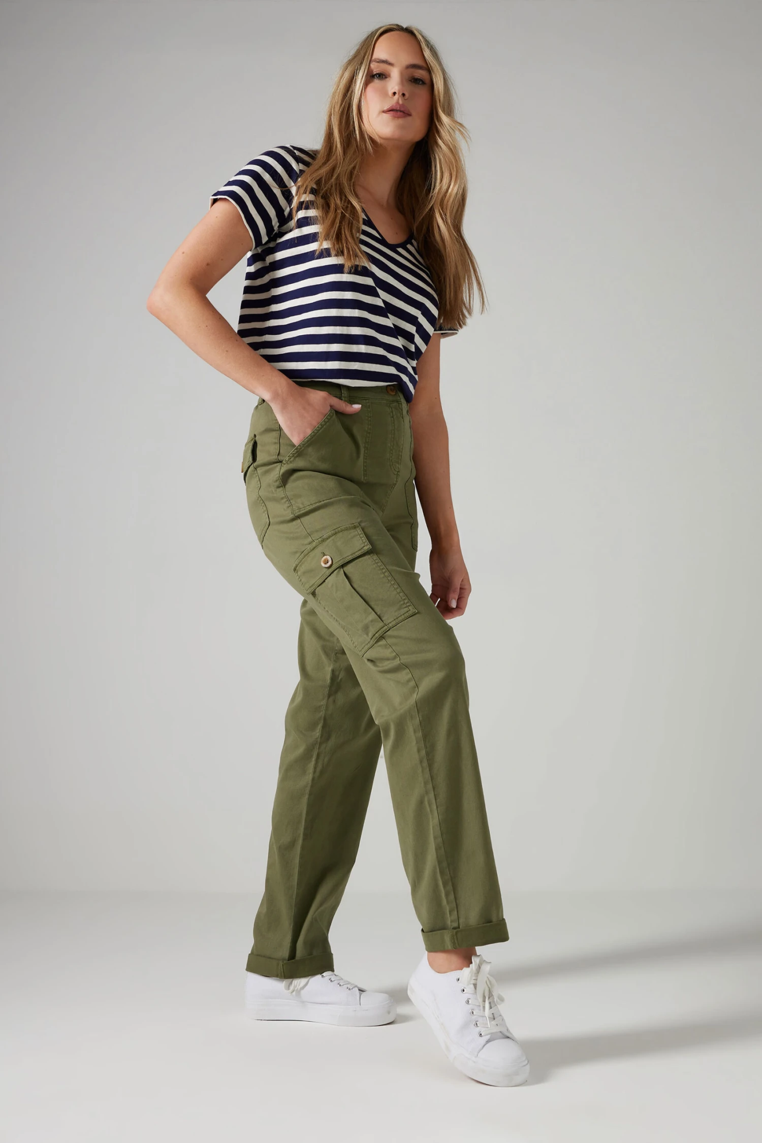 LTS MADE FOR GOOD Tall Khaki Green Cargo Chino Jeans 3 LTS MADE FOR GOOD Tall Khaki Green Cargo Chino Jeans