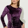 STAR Purple Velvet Button Detail Top -Evans Boutique 6628a1ad 7f47 4d 110743 A