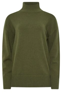 LTS Tall Khaki Green Turtle Neck Jumper 13 LTS Tall Khaki Green Turtle Neck Jumper -Evans Boutique 662b1d2a 6a8f 4c 356097 X