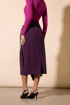 STAR Purple Belt Buckle Wrap Skirt 12 STAR Purple Belt Buckle Wrap Skirt -Evans Boutique 66649cd5 9be1 42 110751 E