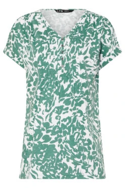 LTS Tall Sage Green Cotton Abstract Floral Henley Top 11 LTS Tall Sage Green Cotton Abstract Floral Henley Top -Evans Boutique 666e31a7 b023 46 355815 X