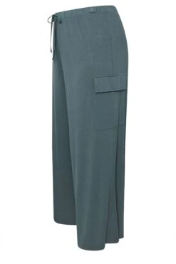 YOURS - Pantalon Cargo Wide Leg Bleu Pétrole -Evans Boutique 66bee57e 1376 4b 310053 Z