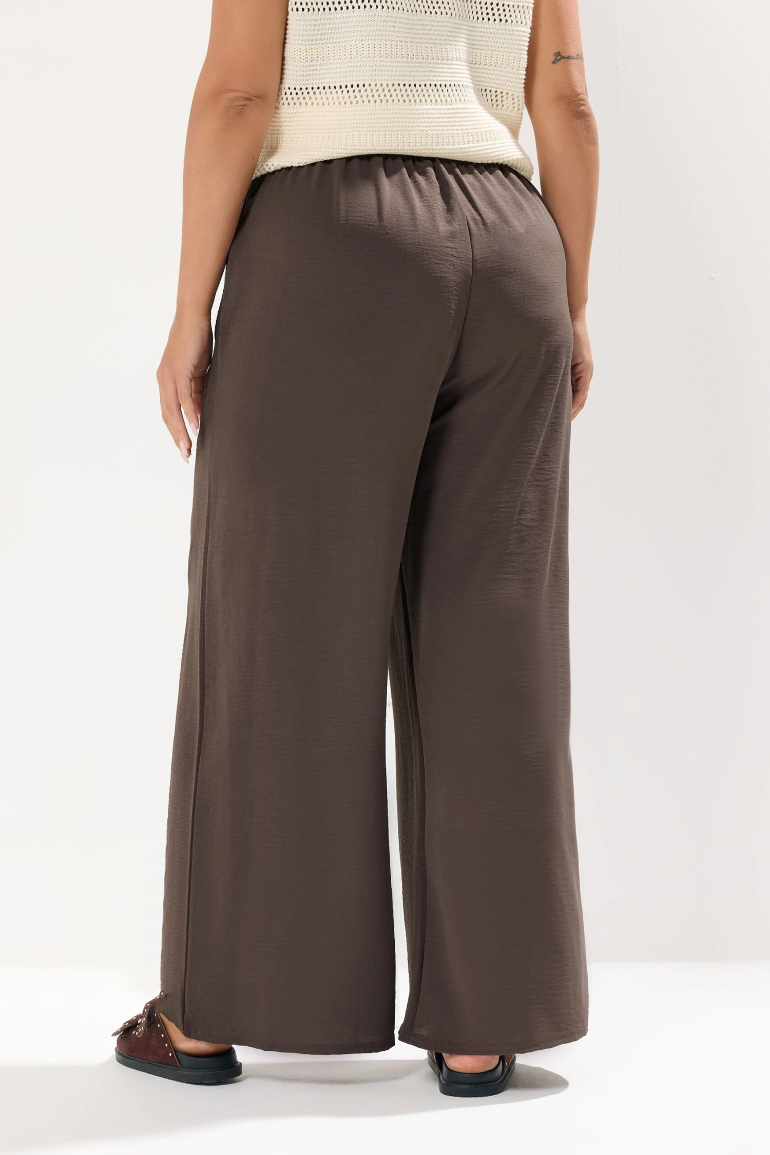YOURS - Pantalon Large En Sergé Marron 5 YOURS - Pantalon Large En Sergé Marron – Image 3