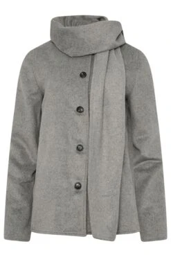 LTS Tall Grey Formal Scarf Coat 15 LTS Tall Grey Formal Scarf Coat -Evans Boutique 6750cd4c a53d 4b 356131 X