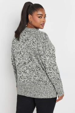 YOURS - Pull En Maille Gris Manches Longues -Evans Boutique 67ca6000 c87a 43 280412 C
