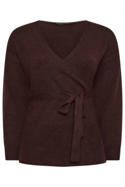 YOURS - Pull Pourpre Mélangé Cache-Coeur En Maille -Evans Boutique 685fd78f 9ea6 49 280281 X