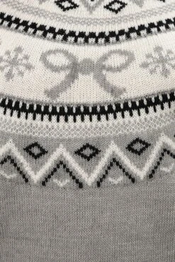 YOURS Curve Pull Gris à Nœud Fairisle -Evans Boutique 68efe4e2 5959 48 280755 D