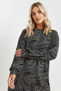 YOURS Curve Robe Pull Noire Douce Au Toucher à Imprimé Abstrait 10 YOURS Curve Robe Pull Noire Douce Au Toucher à Imprimé Abstrait -Evans Boutique 68f3ad93 9d37 4c 303977 D