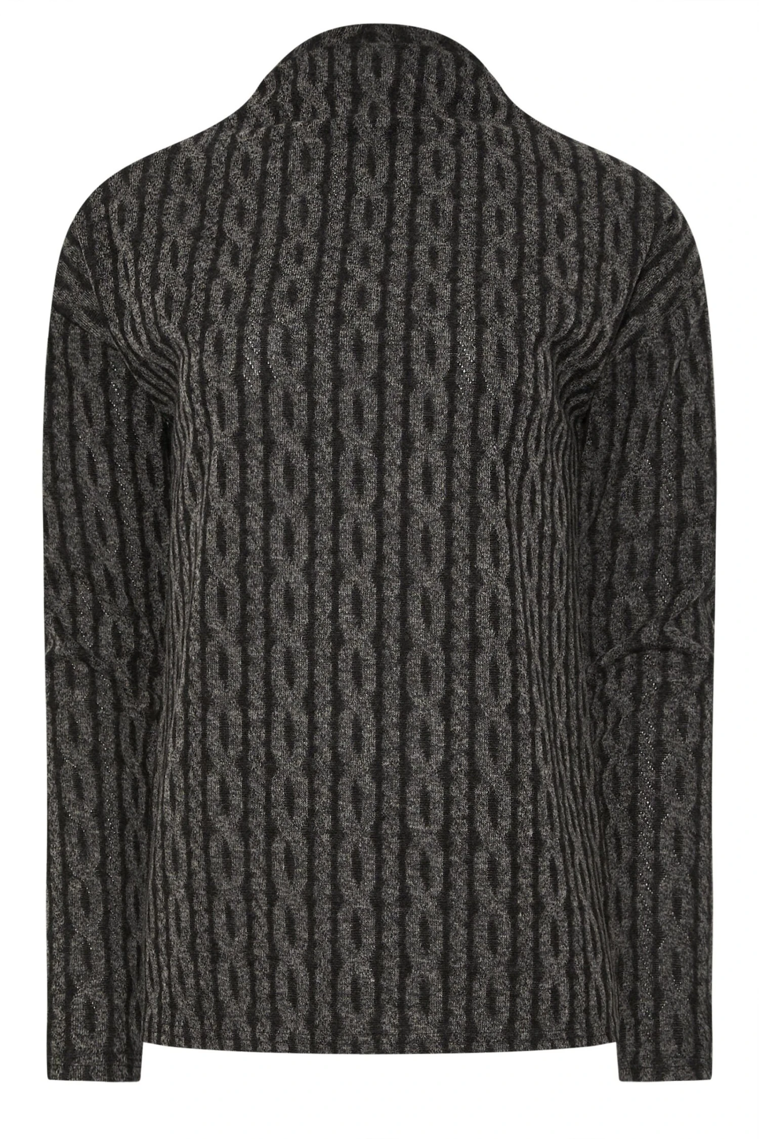 LTS Tall Charcoal Grey Knit Funnel Top 7 LTS Tall Charcoal Grey Knit Funnel Top – Image 5