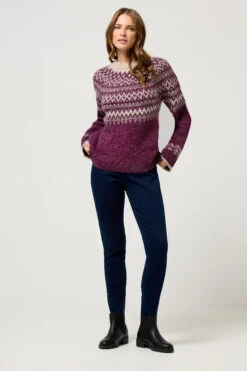 M&Co Berry Purple Fairisle Jumper -Evans Boutique 69da1cc5 8a10 49 502456 B