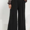 YOURS - Pantalon Noir Stretch Wide Leg -Evans Boutique 6a3d19da f084 43 143418 A
