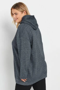 YOURS - Pull En Jersey à Capuche Gris Charbonneux Coupe Oversize -Evans Boutique 6af038a7 f1be 4a 303603 C