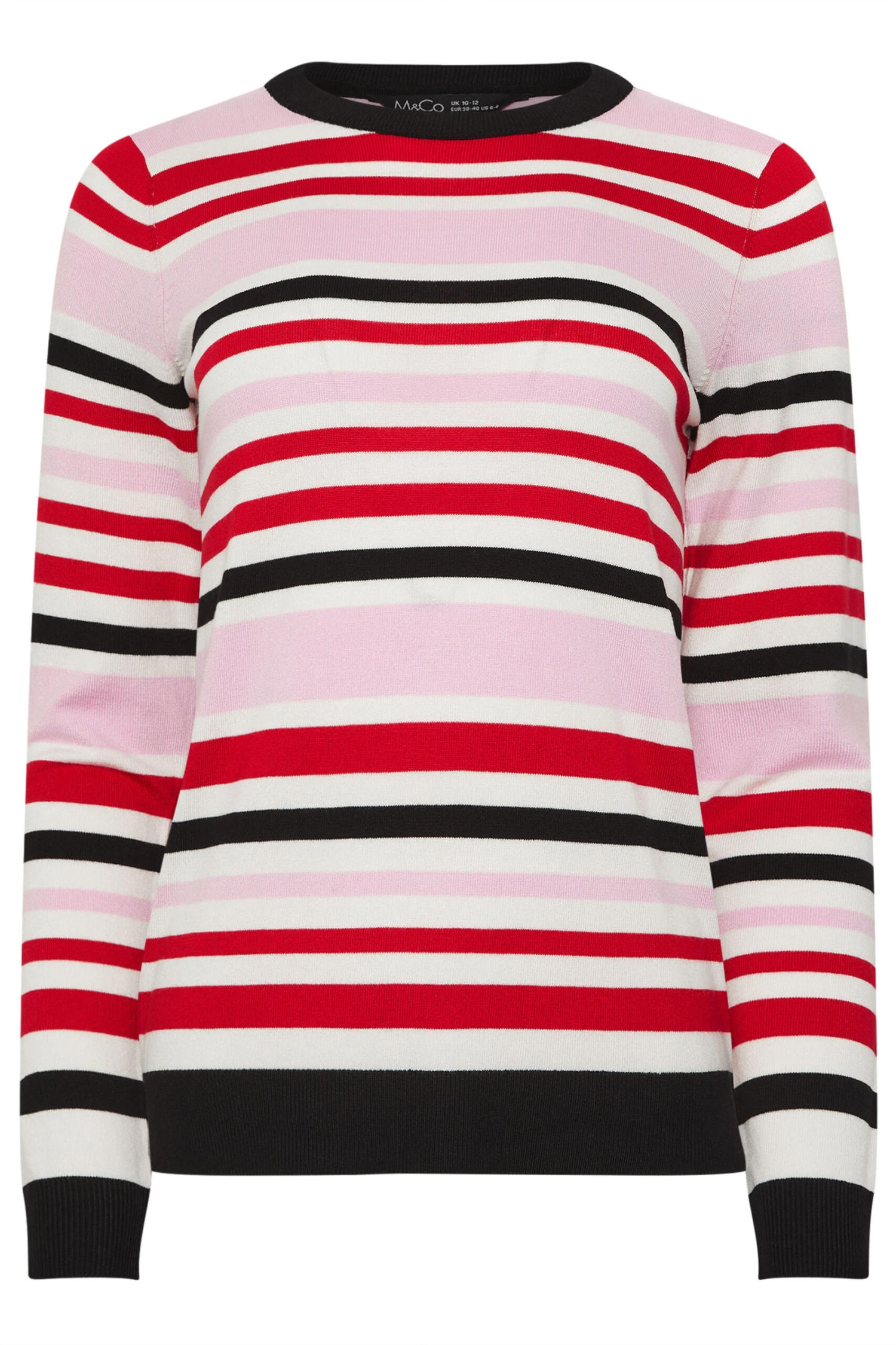 M&Co Pink Stripe Crew Neck Jumper 8 M&Co Pink Stripe Crew Neck Jumper – Image 6