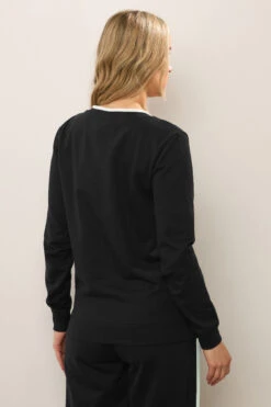 LTS Tall Black Contrast Ribbed Trim Sweatshirt -Evans Boutique 6b361fda 4edc 47 356173 C
