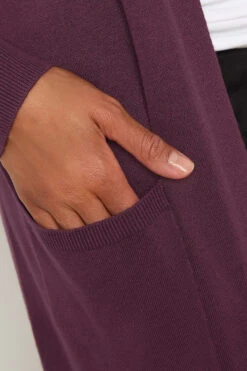 M&Co Berry Purple Longline Cardigan 10 M&Co Berry Purple Longline Cardigan -Evans Boutique 6beb77d8 20cd 4e 502469 D