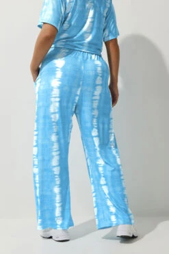 LIMITED COLLECTION - Pantalon Wide Leg Bleu Ciel Tie & Dye -Evans Boutique 6bf76811 1b0a 48 216617 C