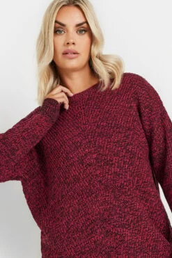 YOURS - Pull Bordeaux Texturé En Maille -Evans Boutique 6c14205c 0e0d 47 280366 D