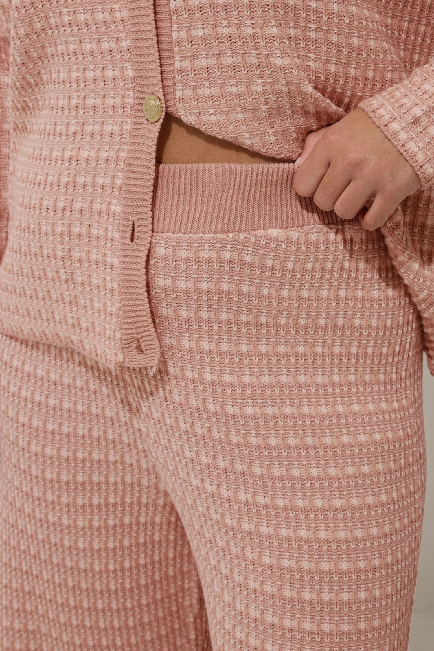 LIMITED COLLECTION - Pantalon Rose Texturé Wide Leg Effet Tweed 6 LIMITED COLLECTION - Pantalon Rose Texturé Wide Leg Effet Tweed – Image 4