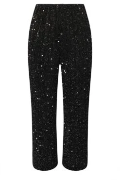 YOURS Curve Pantalon Large à Sequins Noirs 11 YOURS Curve Pantalon Large à Sequins Noirs -Evans Boutique 6ea82183 b03b 4f 310249 X