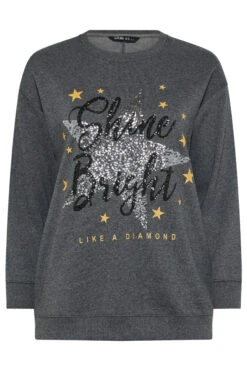 YOURS Curve Sweat-shirt Gris à Paillettes étoiles « Shine Bright » 11 YOURS Curve Sweat-shirt Gris à Paillettes étoiles « Shine Bright » -Evans Boutique 6ea9028f 0a2d 41 304452 X