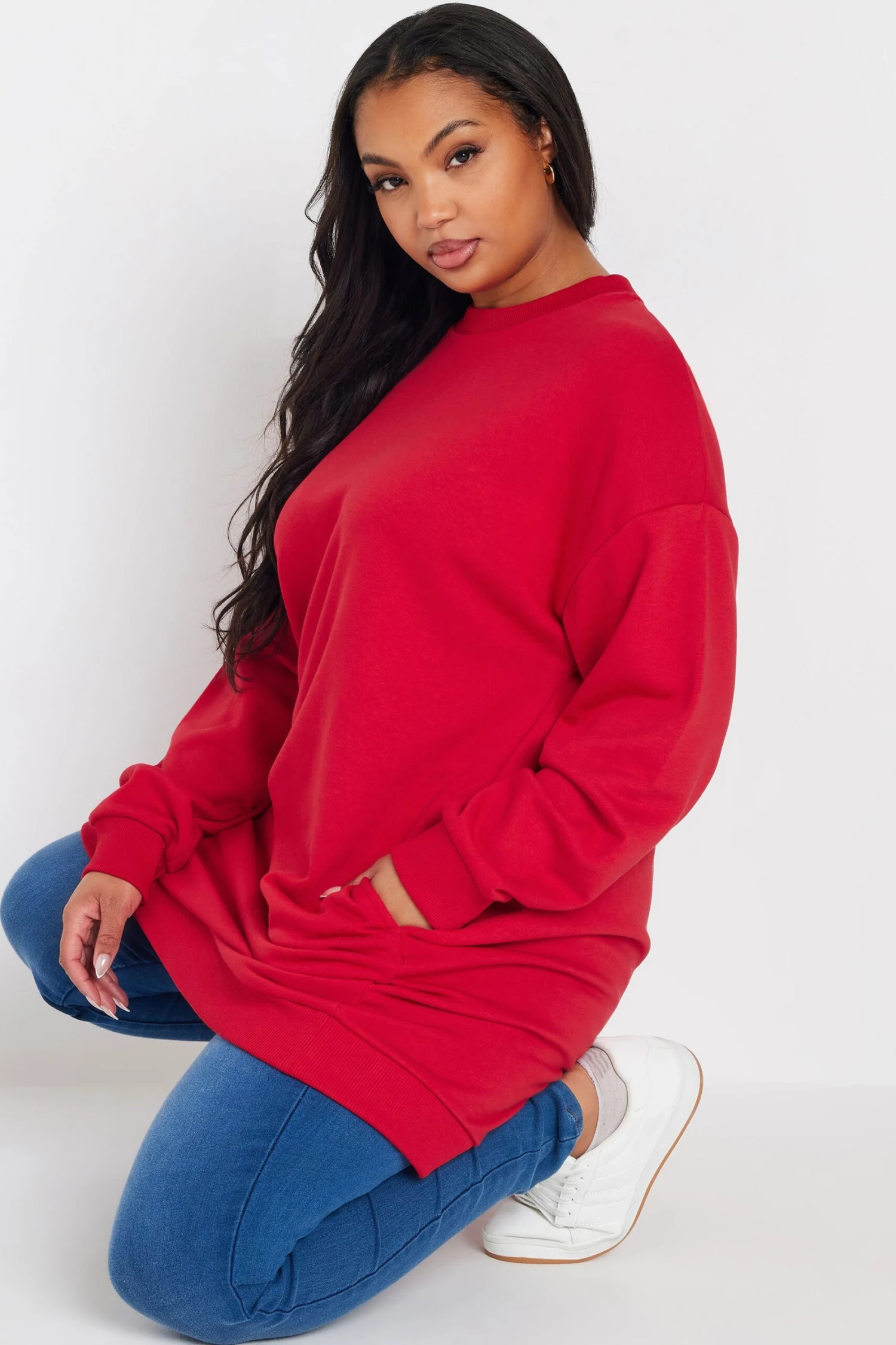 YOURS - Robe-Pull Rouge Manches Longues En Jersey 3 YOURS - Robe-Pull Rouge Manches Longues En Jersey