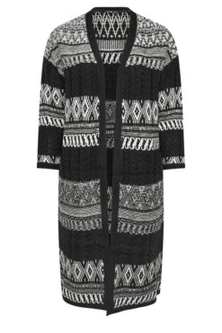 YOURS - Cardigan Noir Long En Maille Design Imprimé 11 YOURS - Cardigan Noir Long En Maille Design Imprimé -Evans Boutique 6ee6d9e3 e34c 44 280475 X