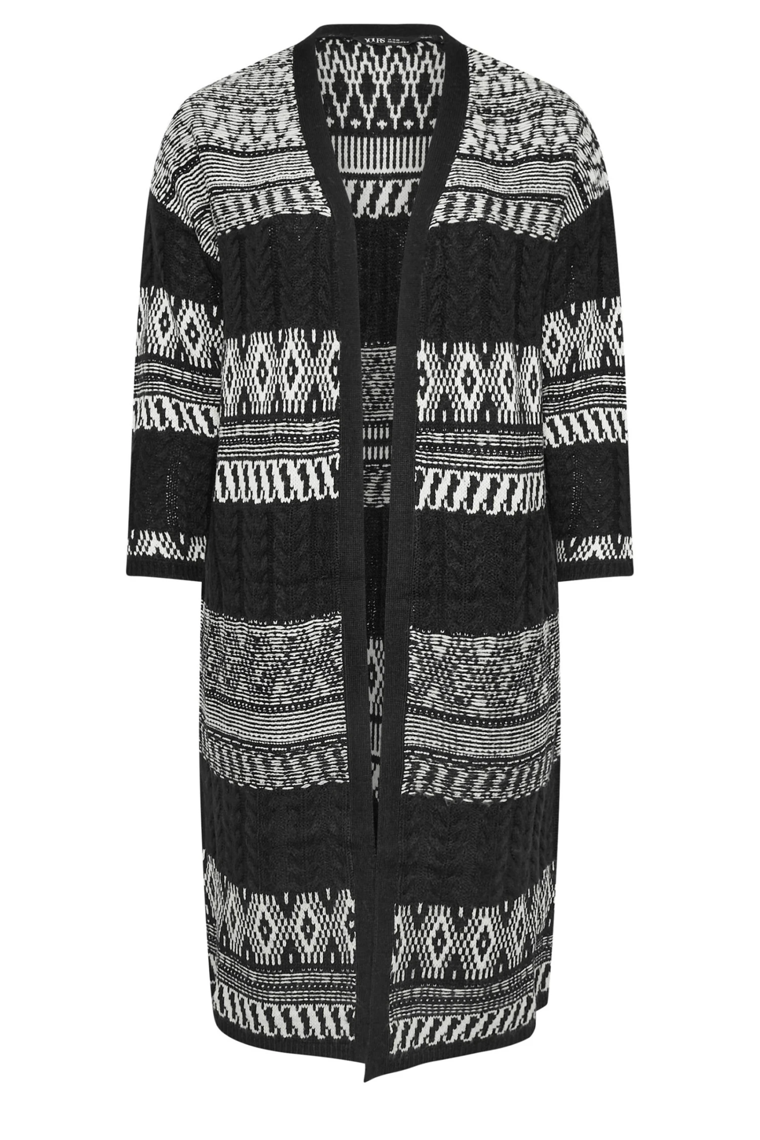 YOURS - Cardigan Noir Long En Maille Design Imprimé 7 YOURS - Cardigan Noir Long En Maille Design Imprimé – Image 5