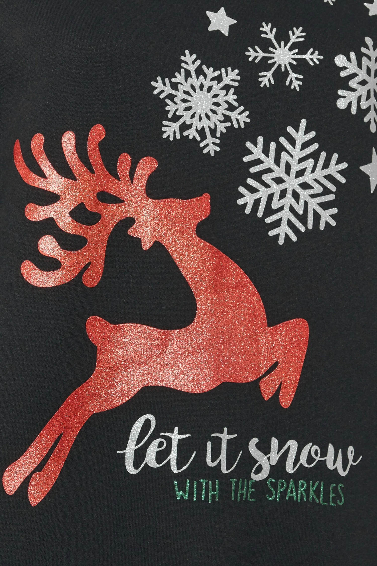 Sweat-shirt Noir à Imprimé Renne YOURS Curve « Let It Snow » 8 Sweat-shirt Noir à Imprimé Renne YOURS Curve « Let It Snow » – Image 6