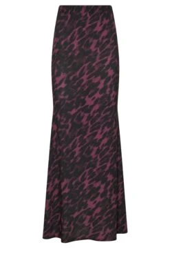 LTS Tall Burgundy Red Animal Print Maxi Skirt -Evans Boutique 6f94d5a4 ae9a 41 355666 X