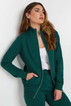 LTS Tall Green Jersey Funnel Zip Sweatshirt