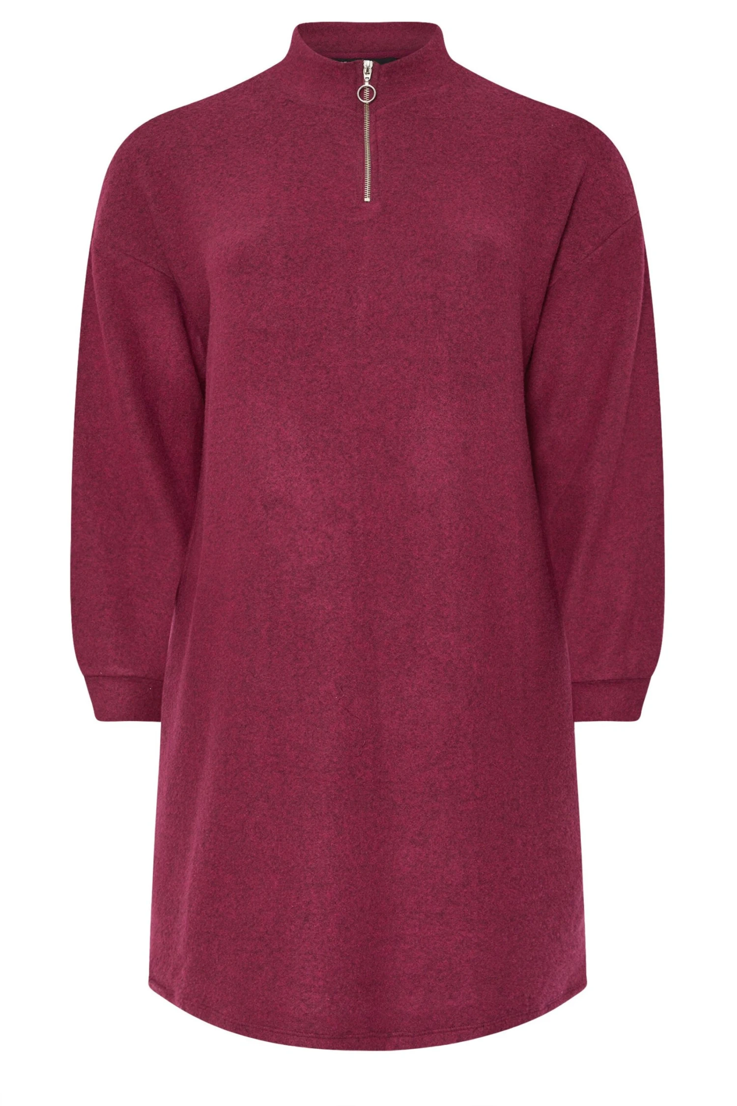 YOURS Curve Robe Pull Zippée Rose Foncé Douce Au Toucher 7 YOURS Curve Robe Pull Zippée Rose Foncé Douce Au Toucher – Image 5