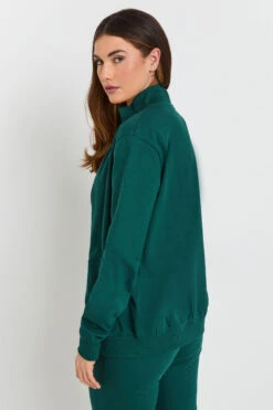 LTS Tall Green Jersey Funnel Zip Sweatshirt 10 LTS Tall Green Jersey Funnel Zip Sweatshirt -Evans Boutique 6ff7ab6b 4c90 43 355838 C