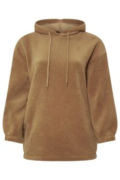 YOURS - Pull à Capuche Beige à Poches En Polaire -Evans Boutique 70372e52 d592 4e 303799 X