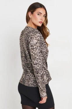 LTS Tall Natural Brown Leopard Print Soft Touch Wrap Top 13 LTS Tall Natural Brown Leopard Print Soft Touch Wrap Top -Evans Boutique 70bbf77c 88e1 48 355478 D