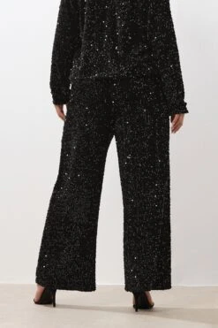 YOURS Curve Pantalon Large à Sequins Noirs 9 YOURS Curve Pantalon Large à Sequins Noirs -Evans Boutique 70ddaa71 c3b3 4f 310249 C
