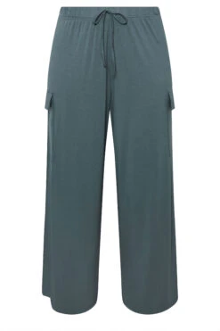 YOURS - Pantalon Cargo Wide Leg Bleu Pétrole -Evans Boutique 70e1346b 957b 40 310053 X