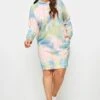 YOURS - Robe-Pull Rose & Bleue Tie And Dye