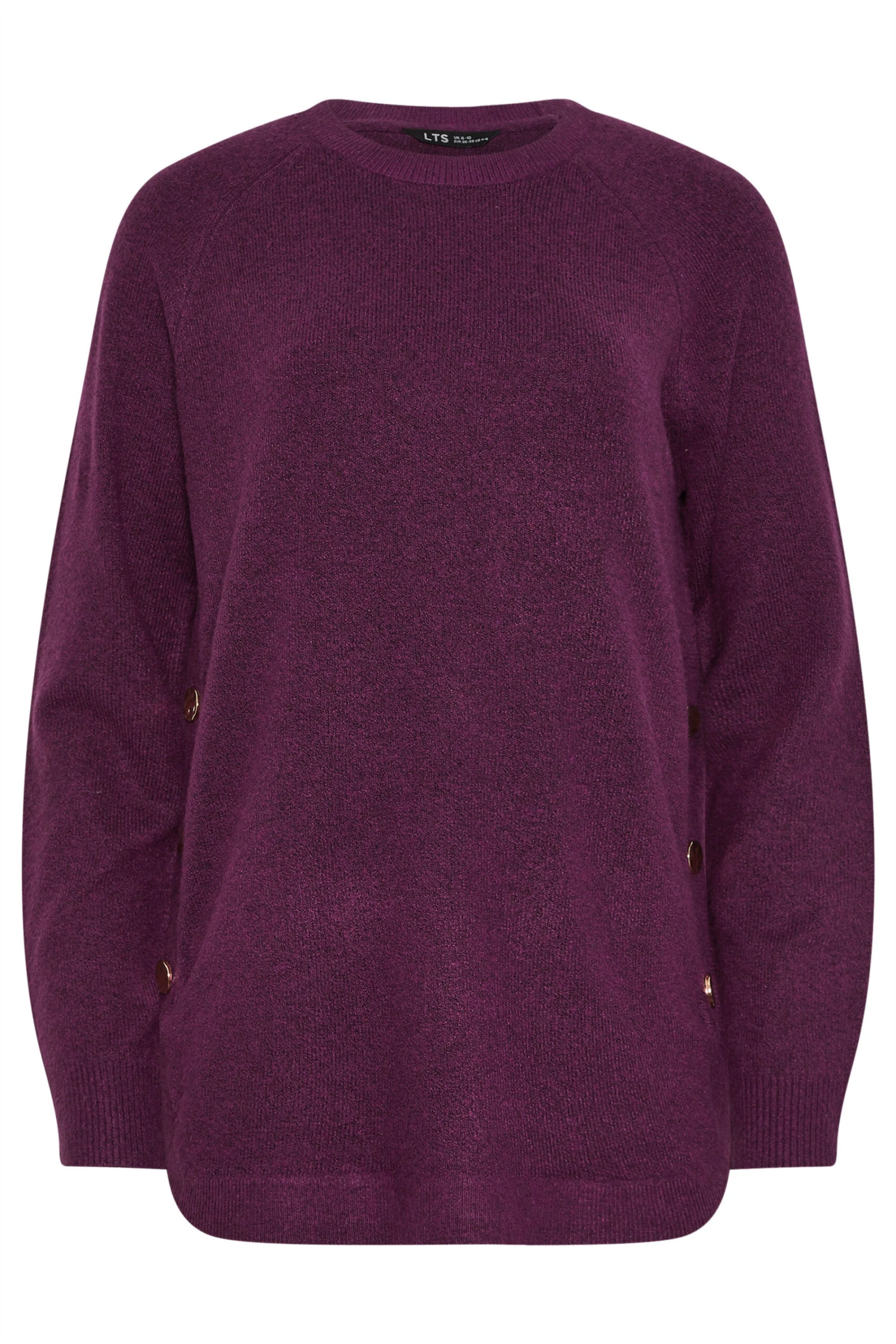 LTS Tall Purple Knitted Button Side Jumper 7 LTS Tall Purple Knitted Button Side Jumper – Image 5