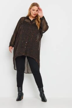 YOURS - Chemisier Marron Long En Filet Design Léopard 10 YOURS - Chemisier Marron Long En Filet Design Léopard -Evans Boutique 71ed78ab a21e 4f 330576 B
